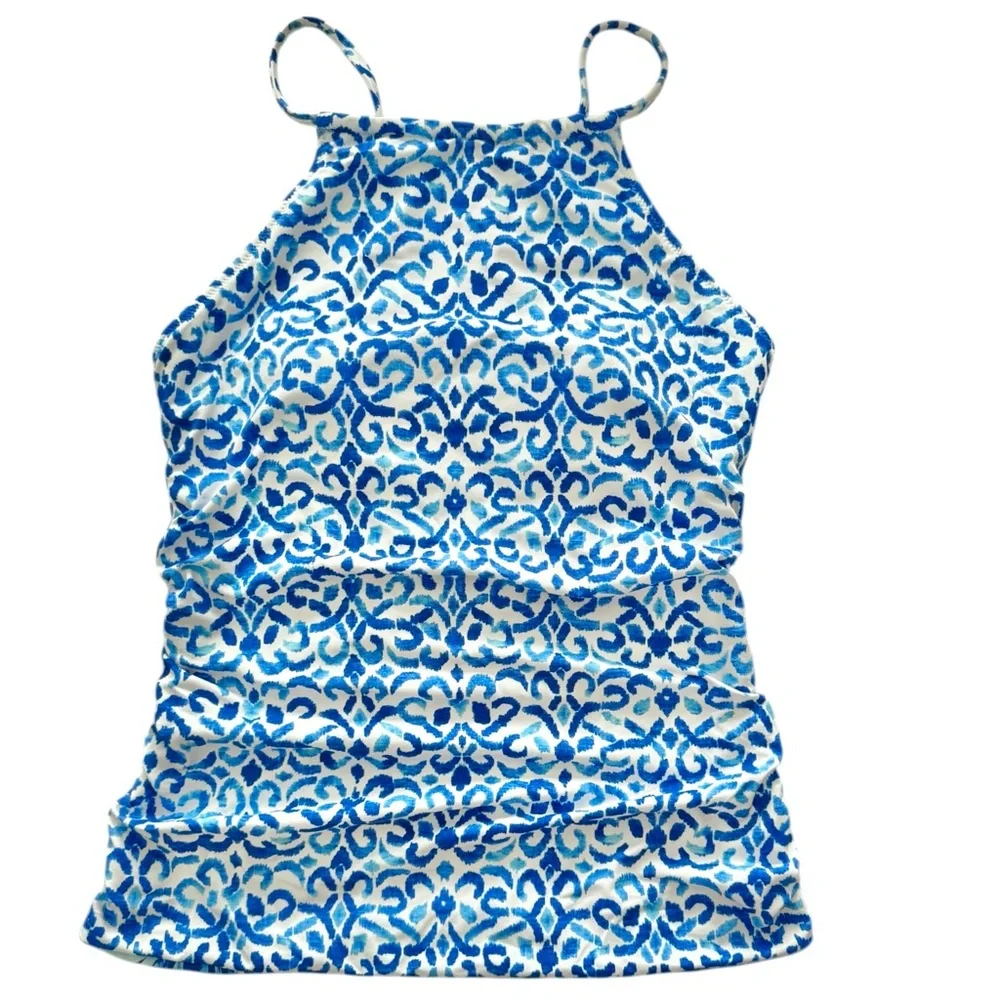Tommy Bahama Scrolls Reversible High Neck Tankini Top